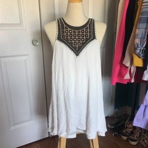 White high neck dress